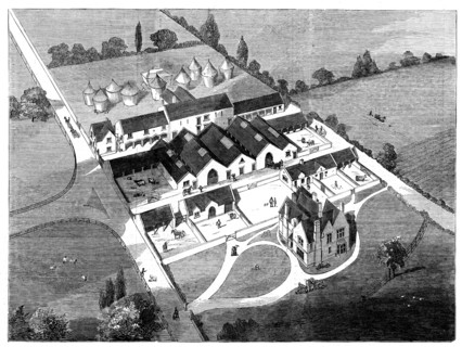 Farmhouse and steading for a Farm in Oxfordshire, belonging to the Duke of Marlborough, 1858. Creator: Unknown.