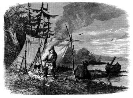Moose-hunting in Canada - the Encampment, 1858. Creator: Unknown.