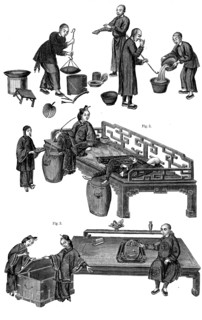 Opium-smoking in China - from drawings by a native artist, 1858. Creator: Unknown.