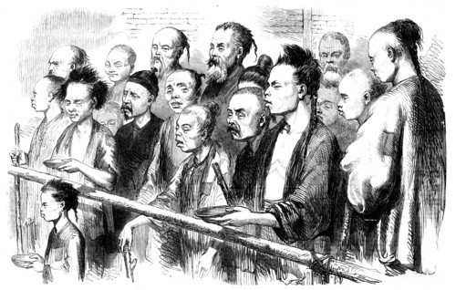 Sketches in China - Heads of the People - a sketch at the Rev. Mr. Huleatt's Rice..., 1858. Creator: Unknown.