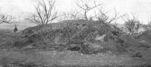 'Les Americains en Ligne; Le savant camouflage d'une piece de 75 appartenant a une..., 1917. Creator: Unknown.