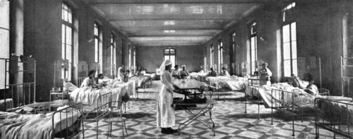 ' "La Guerre a L'Allemande"; Le lendamain de l'explosion,dans salle voisine et exactement..., 1918. Creator: Unknown.