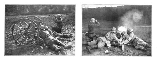 'L'Outillage Ennemi et le Notre; La manoeuvre de notre canon de 37, sur roues ou sur affut', 1918. Creator: Unknown.