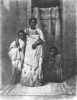 'A Madegasse women and her Children; A Birds-eye View of Madagascar', 1875. Creator: M.D Charnay.