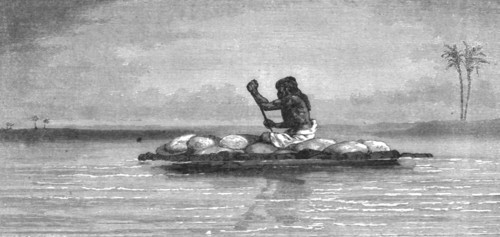 'Kelek, or raft of inflated skins, on the Tigris; Journeyings in Mesopotamia', 1875. Creator: Unknown.