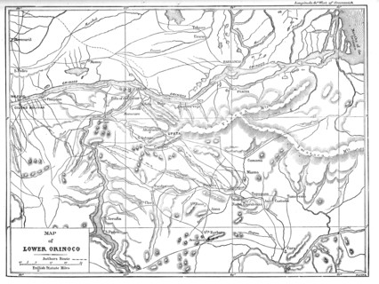 'Map of the Lower Orinoco; A Journey up the Orinoco', 1875. Creator: Unknown.
