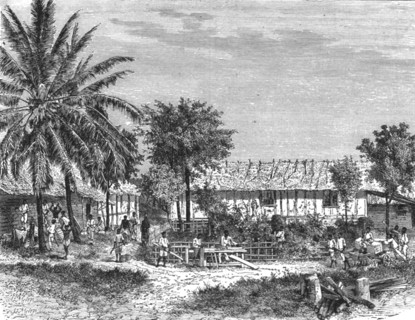 ''Mission-House of the Catholics at the Gaboon; The Gaboon.', 1875. Creator: Unknown.