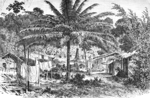 ''A village on the Gaboon; The Gaboon.', 1875. Creator: Unknown.