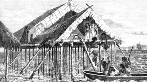 ''Embarkation of Guajiros; A Visit to the Guajiro Indians of Maracaibo, Venezuela', 1875. Creator: A Goering.
