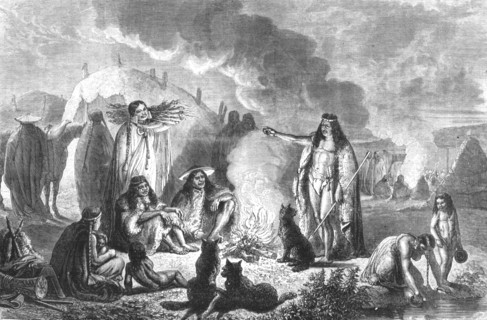 ''Patagonian encampment; Patagonia and the Patagonians', 1875. Creator: Unknown.