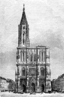 'Strasburg Cathedral-Western Facade, Towers, and Spire; From Alsace to the Hartz', 1975. Creator: Unknown.