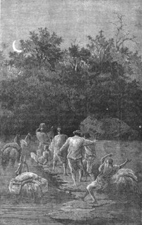 'Fording the Bakhoy; Journey from the Senegal to the Niger', 1875. Creator: Unknown.