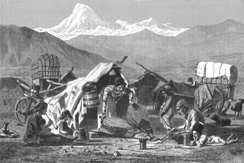 'Gipsy encampment in the Caucasus; The Caucasus', 1875. Creator: Unknown.