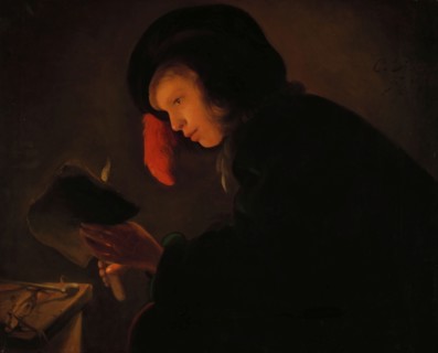 Young Man by Candlelight, 1645. Creator: Christiaan Jansz Dusart.