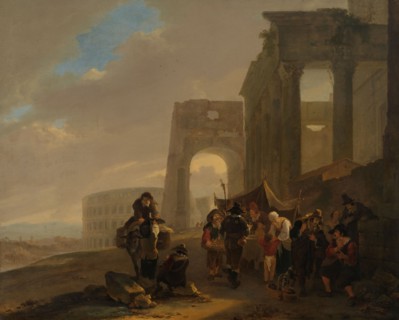 Street Scene with Roman Ruins, c.1642-c.1644. Creator: Jan Dirksz Both.