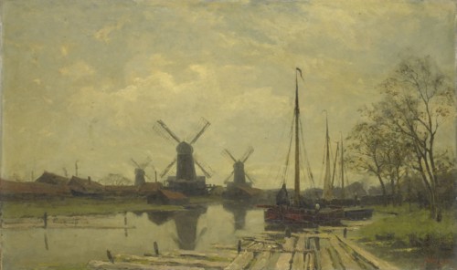 Waterway near the Baarsjes, Amsterdam, c.1880-c.1901. Creator: Jan Hillebrand Wijsmuller.