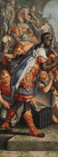 Wing of an Altarpiece with Adoration of the Magi, on the reverse is Presentation in the Temple, 1560 Creator: Pieter Aertsen.