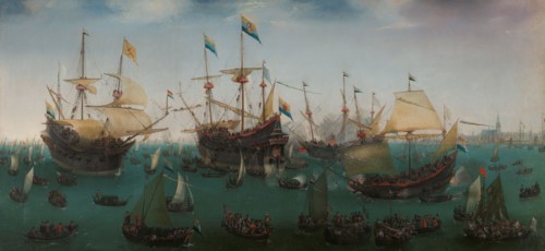 The Return to Amsterdam of the Second Expedition to the East Indies, 1599. Creator: Hendrick Cornelisz Vroom.
