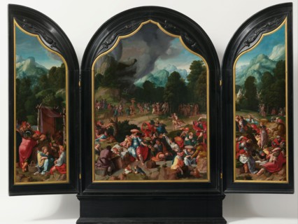 Worship of the Golden Calf, c.1530. Creator: Lucas van Leyden.
