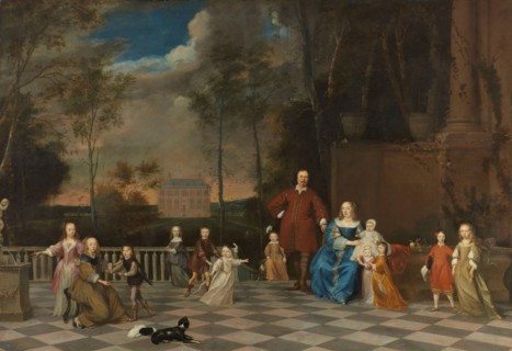 The Amsterdam Merchant Jeremias van Collen (1619-1707) with his Wife and their Twelve Children, 1655 Creator: Pieter van Anraedt.
