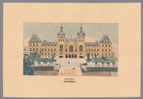 View of the Rijksmuseum in Amsterdam, 1907. Creator: A.G. van der Meulen.