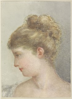 Head of a woman, profile facing left, 1837-1892. Creator: Albert Martin.