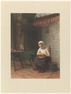 The potato peeler, 1873. Creator: Albert Neuhuys.