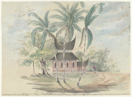 House of Radja Batipo, demolished and burned to his punishment..., (1841).  Creator: Anon.