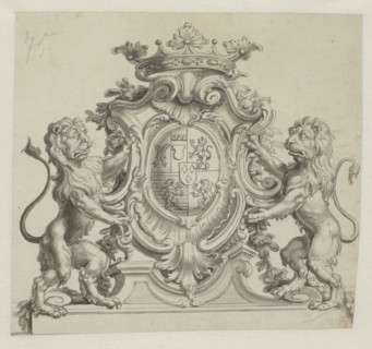 Design for the award winning coat of arms Salm-Reiferscheidt-Dyck, c.1735. Creator: Anon.