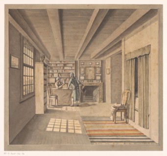 Interior with a bookseller, c.1800-c.1850. Creator: Anon.