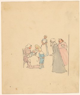 People admiring a baby, c.1880-c.1910.  Creator: Anon.