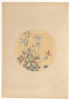 Design for the painting of motif for the manufacture Vieillard in Bordeaux, with honeysuckle, c.1875 Creator: Anon.