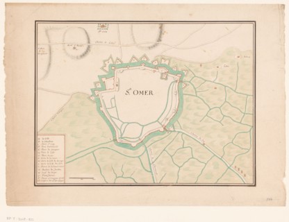 Map of Sint-Omaars, 1650-1700. Creator: Anon.