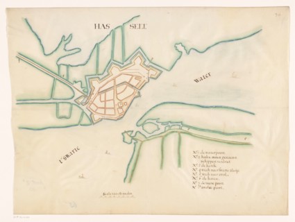 Map of Hasselt fortress, c.1650-c.1799.  Creator: Anon.