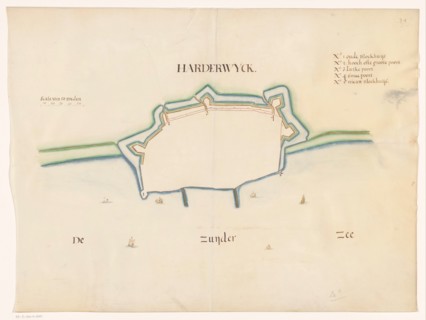 Plan of Harderwijk Fortress, c.1650-c.1799. Creator: Anon.
