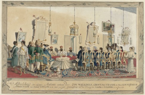 Reception of the envoys of the King of Kandy by Governor Imam Falck, 1772. Creator: Carel Frederik Reimer.
