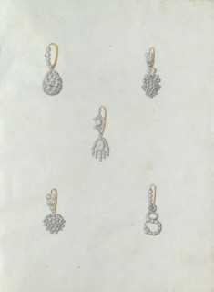 Five earrings, the last one with snake, c.1800-c.1810. Creator: Carl Friedrich Bärthel.