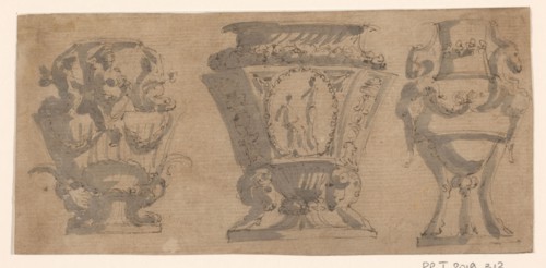 Three designs for vases, c.1780-c.1800. Creator: Unknown.