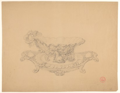 Design for a sauce boat on a saucer, c.1830. Creator: Workshop of Charles Nicolas Odiot.