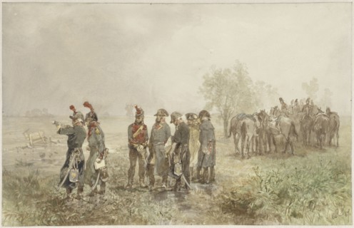 Meeting French officers in Holland, 1793, 1867. Creator: Charles Rochussen.