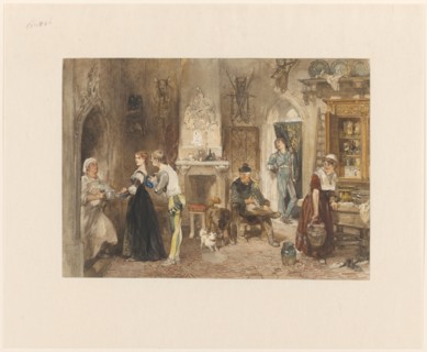 Servants of a castle united in a front room, 1870. Creator: Charles Rochussen.