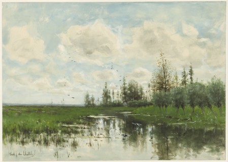 Pool with trees and pasture, 1866-1892. Creator: Frederik Jacobus van Rossum du Chattel.