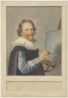 Portrait of Frederik Hendricksz. Vroom in front of his easel, 1610-1717.  Creator: Anon.