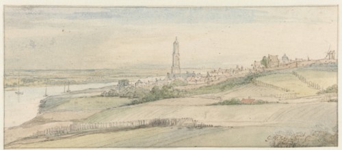 View of Rhenen and the Rhine from the East, 1663. Creator: Gerbrand van den Eeckhout.
