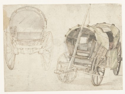 Two travel cars, 1633-1687. Creator: Gillis Neyts.