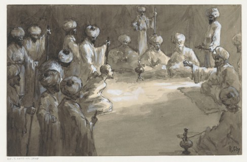 Men's meeting, 1910 or earlier.  Creator: Louwerse, H.C..
