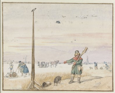 Winter Landscape with a Duck Hunter with Game in his Belt and his Gun over his..., c.1625-c.1630. Creator: Hendrick Avercamp.
