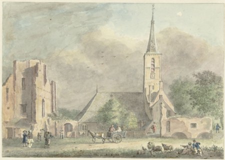 Church and ruins of the Abbey in Rijnsburg, 1757-1822. Creator: Hermanus Petrus Schouten.