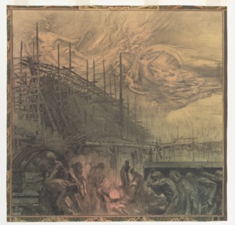 Industry: design for a wall painting in Rotterdam, c.1908-c.1917. Creator: Huib Luns.