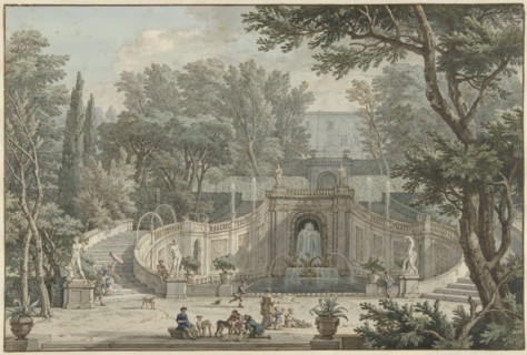 View of the Garden of Villa d'Este in Tivoli, c.1725. Creator: Isaac de Moucheron.